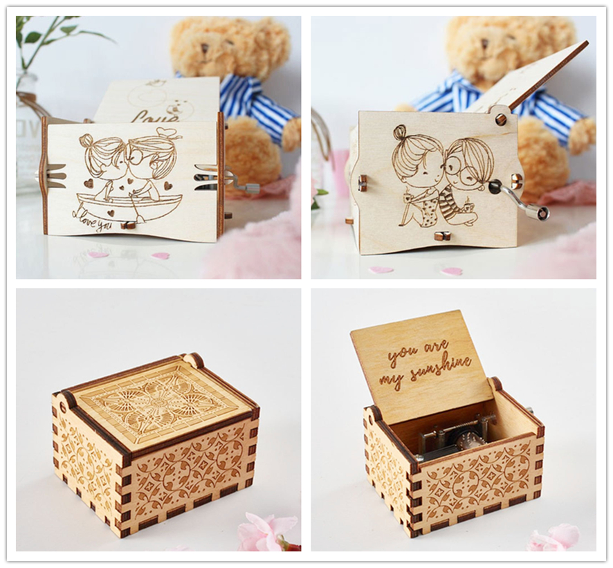 激光雕刻木質音樂盒