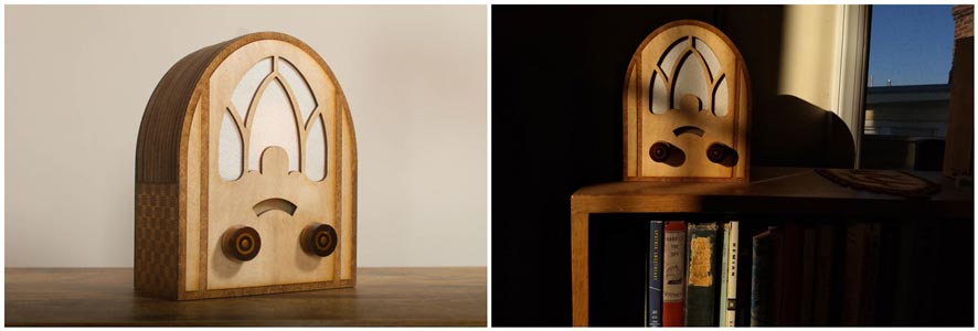 工藝品收音機(jī)激光切割雕刻