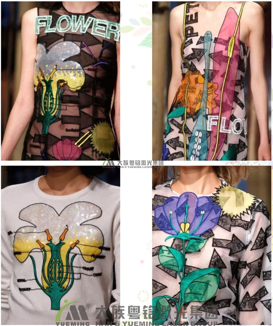貼布繡,印花面料激光切割機切割樣品圖 貼布繡,印花面料激光切割機切割樣品圖