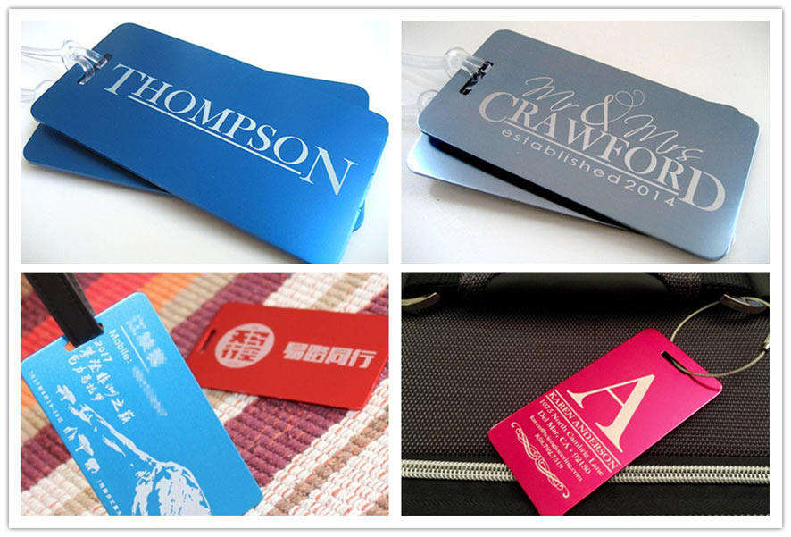 行李箱銘牌打標(biāo)樣品，行李箱銘牌雕刻樣品